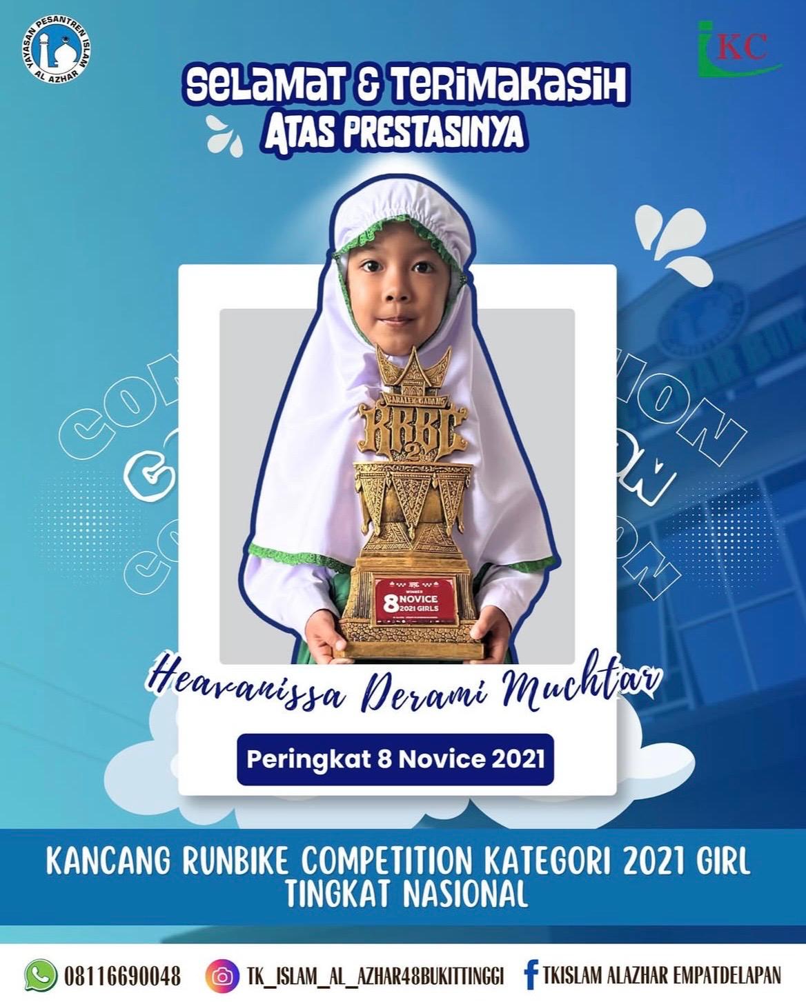 Peringkat 8 Novice 2021 Kancang Runbike Competition Kategori 2021 Girl