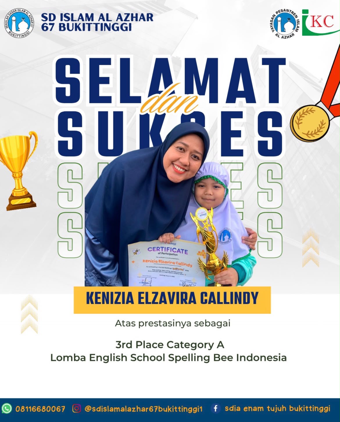 3rd Place Category A Lomba English School Spelling Bee Indonesia
