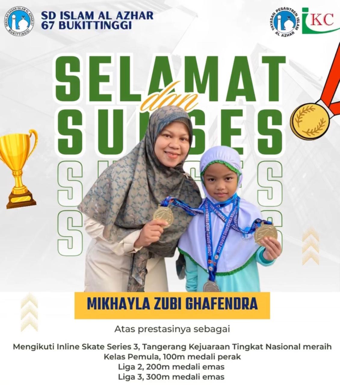 Medali Perak Kejuaraan Inline Skate Series 3 100m, Medali Emas Liga 2 200m, Medali Emas Liga 3 300m