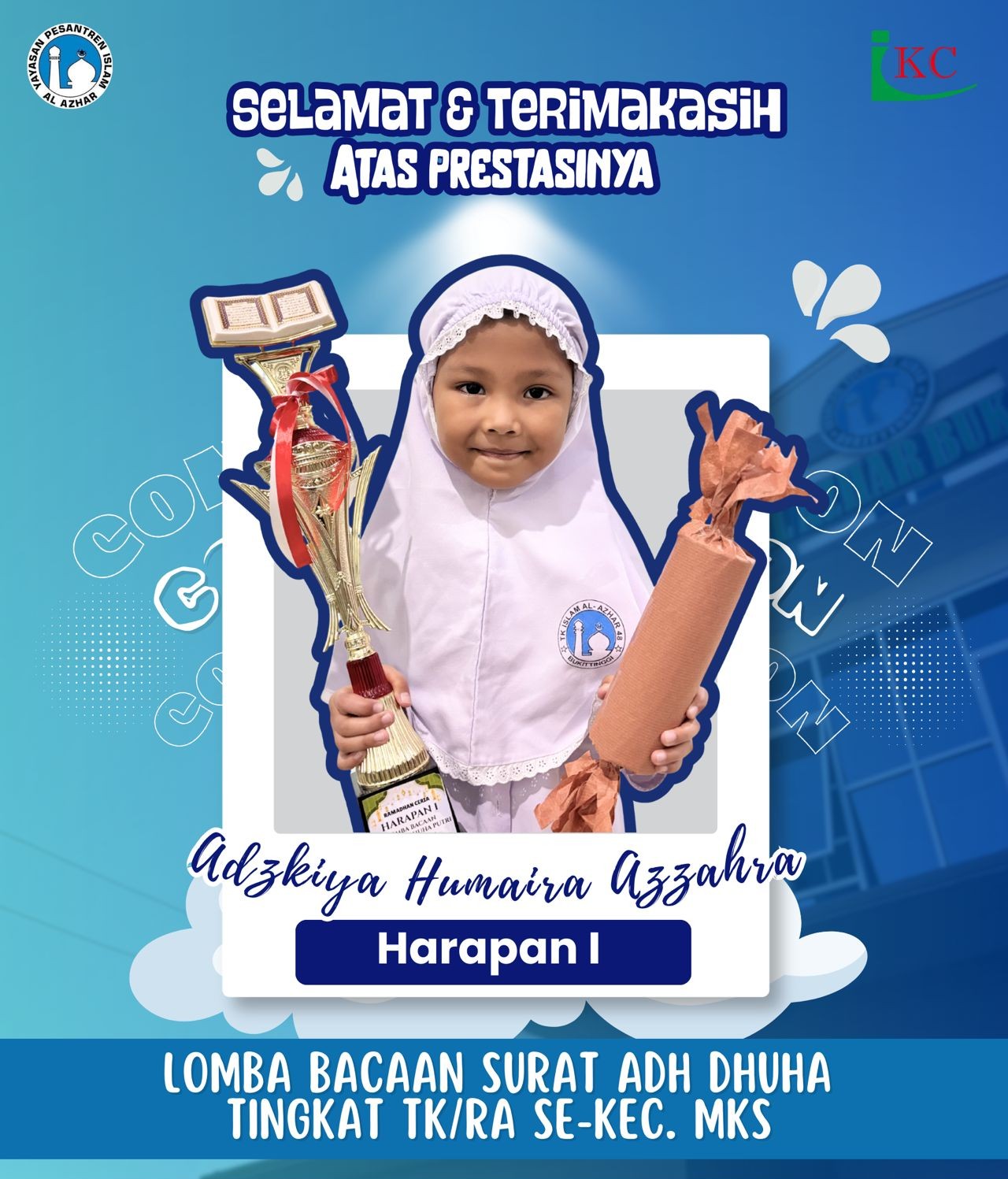 Harapan I Lomba Bacaan Surat Adh Dhuha tingkat TK/RA Se-Kecamatan MKS